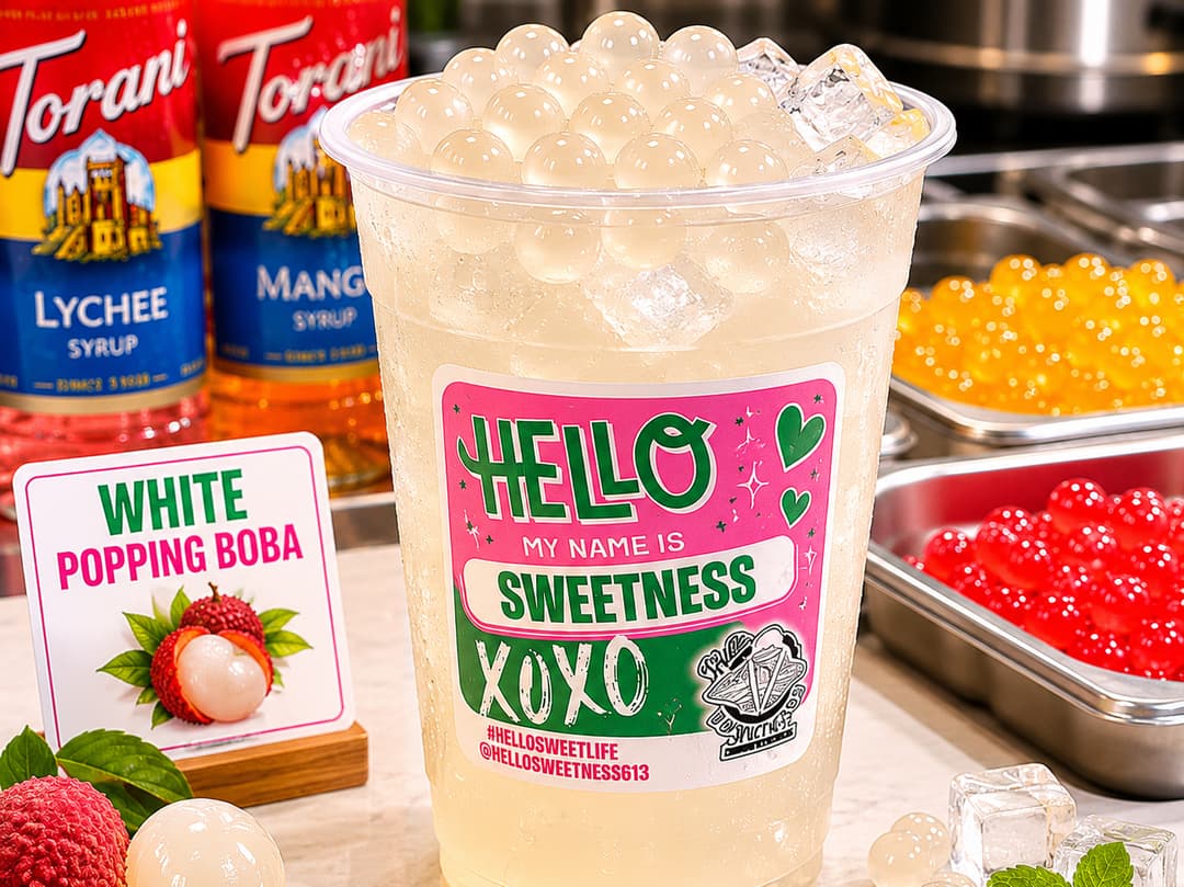 LYCHEE POPPING BOBA