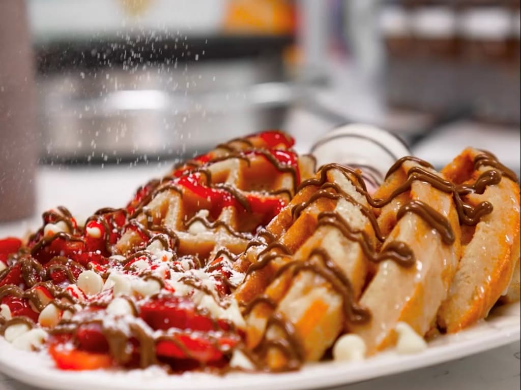 Strawberries And Cream Family Waffle Platter